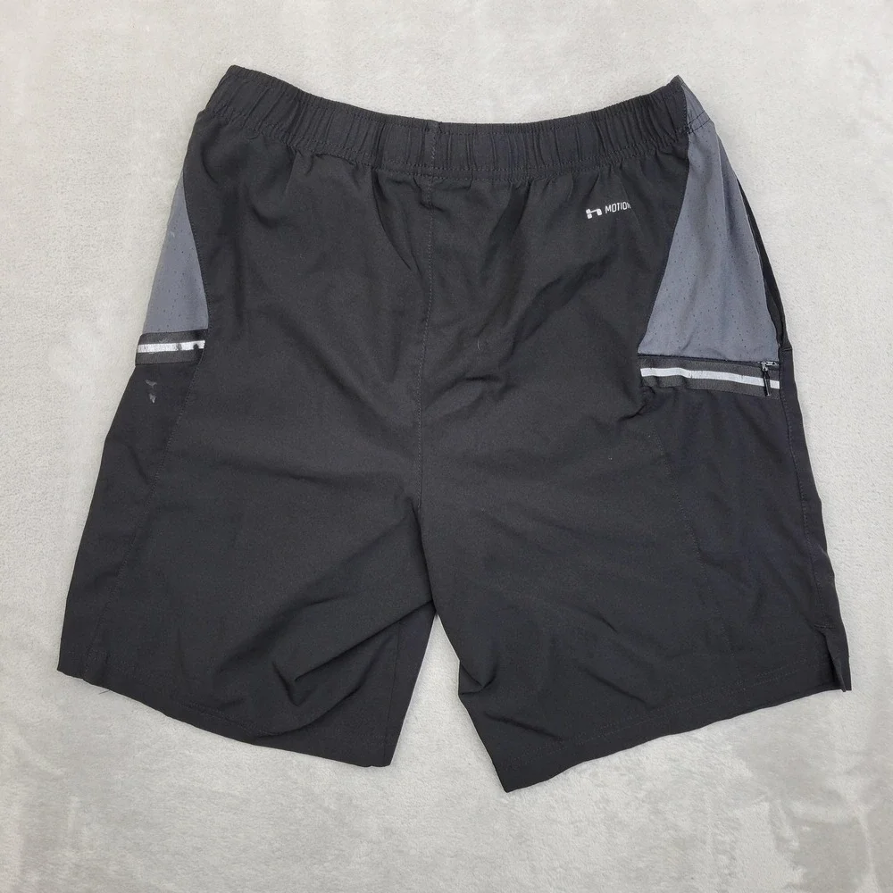 Hind Shorts Mens XL Athletic Running Gym Elastic Waist Pockets Motion Black Gray